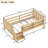 Twin Size Solid Wood Kids Floor Bed with Storage Bookcases, Cute Stairs & Guardrails, No Box Spring Needed, Light Natural-213360767-213360737