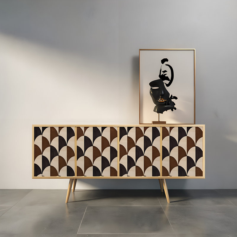 Buffet polyvalent simple et moderne, Brun orangé