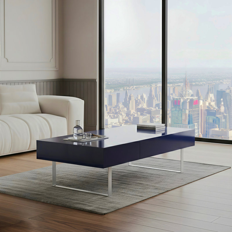 Table basse 52,4 po x 26,8 po x 15,6 po - bleu ultrabrillant, Bleu