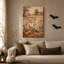 «Fluffy Cat and Ghost in Autumn Pumpkin Patch», art mural sur toile-1966482063