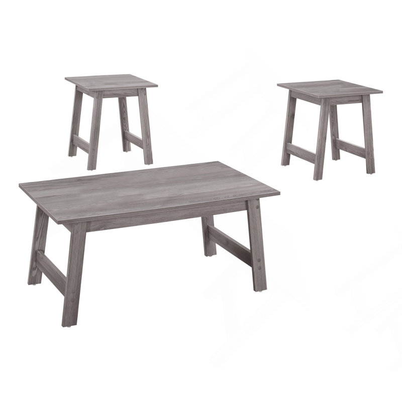 Ensemble de table, ensemble de 3 pièces, café, bout, côté, décor, salon, stratifié gris, transitionnel