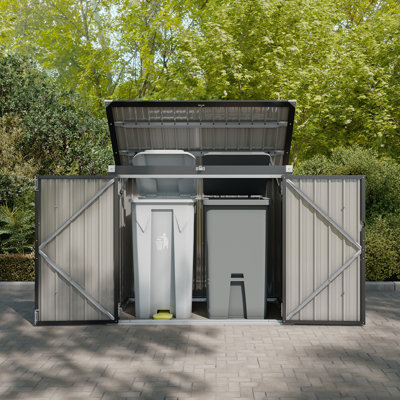 5 ft. W x 2.5 ft. D Metal Garden Garbage Shed Storage Shed with Lockable Door