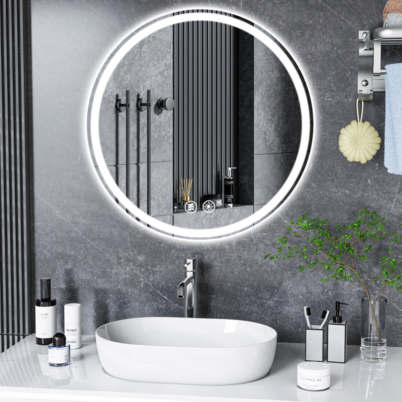 Miroir de salle de bain mural Gaulrapp, 24 po x 24 po
