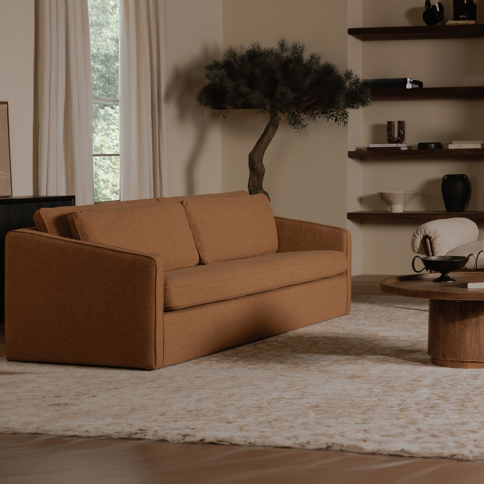 Trenten 91" Sofa, Rust