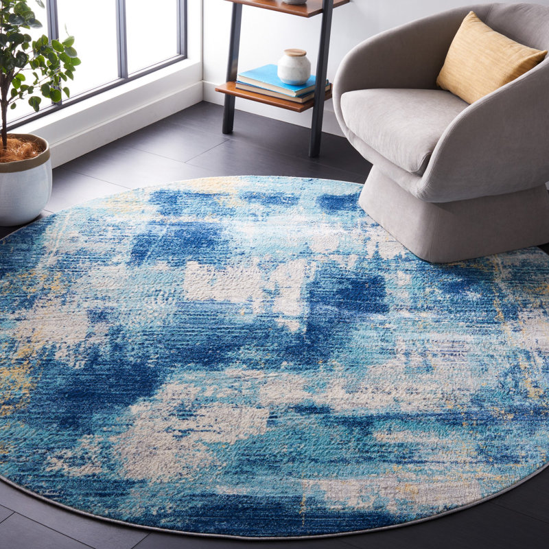 Jasper 100 Performance Abstract Rug, Round 6'7"