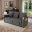 Canapé-lit inclinable convertible de 81 po avec fauteuil inclinable, tableau, ports USB et 3 coussins décoratifs-354236422