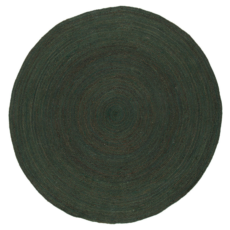 Natural Fiber Hand Woven Jute Solid Color Rug, Round 3'