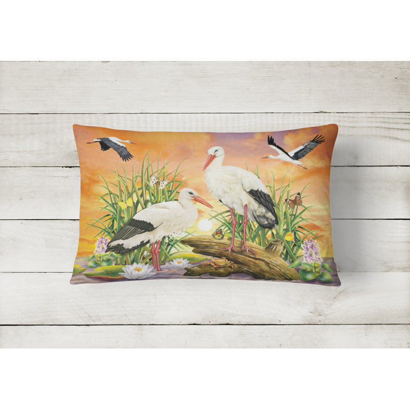 Outdoor Throw Pillow, Storks