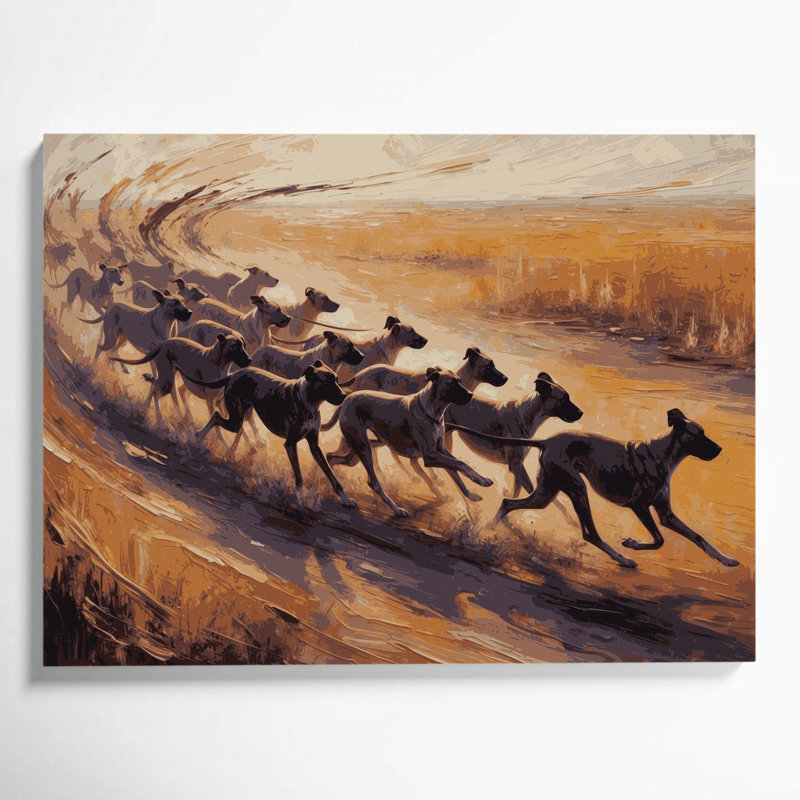 «Dogs Azawagh Brown», art mural sur toile, H 12 po x l 18 po
