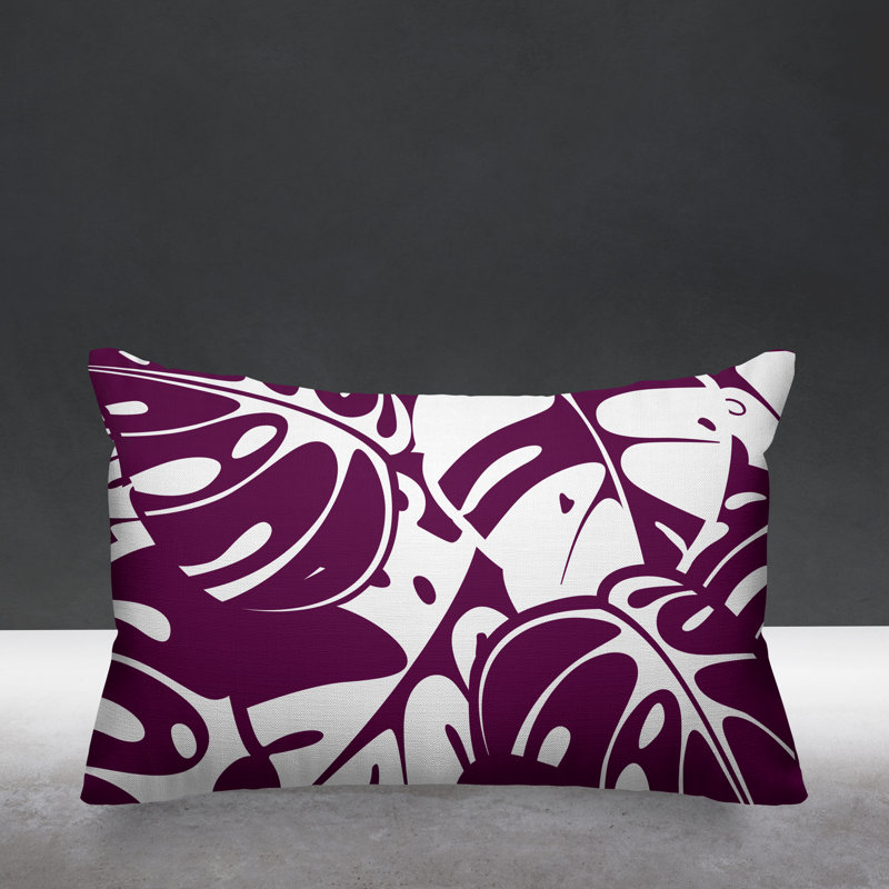  Housse et insert de coussin pour l'extérieur Tropical Leafs, Mauve