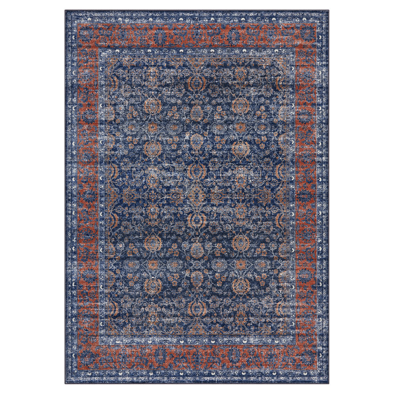 Area Rugs Vintage Floral Area Rug Washable, Low Pile, Non-Slip, mark Resistant Carpet for Living Room, Bedroom, Dining Room, Home Office