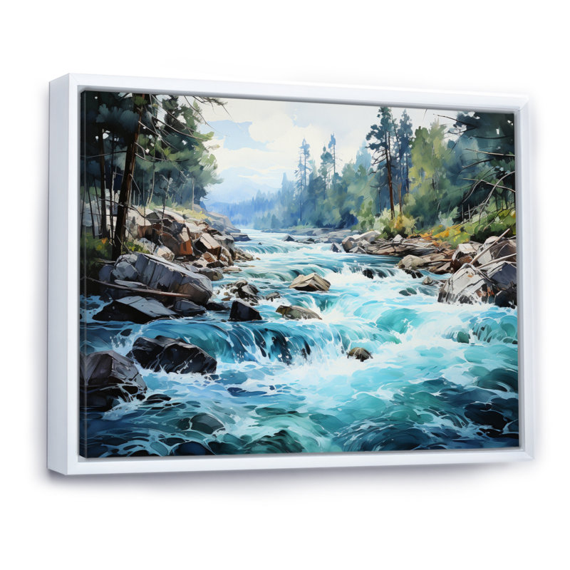 " Canada Dancing Rapids I ", White, 16" H x 32" W x 1" D