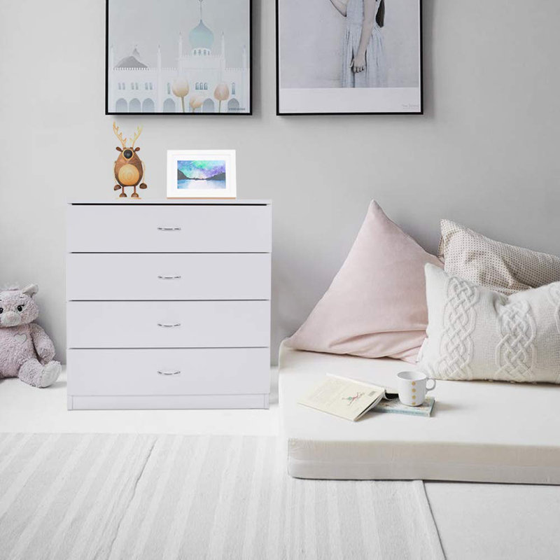Gauri 25.98'' W 4 - Drawer Dresser, White