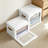 Collapsible Closet Storage Bins with Lids and Handles, Front Opening Design, PVC Window, Large Capacity Clothes Organizer Boxes for Living Room, Dorm, Linen Closet, 5 Pack, White-606580572