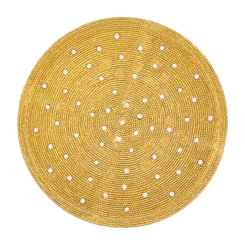 Crystal Round Coaster, Gold