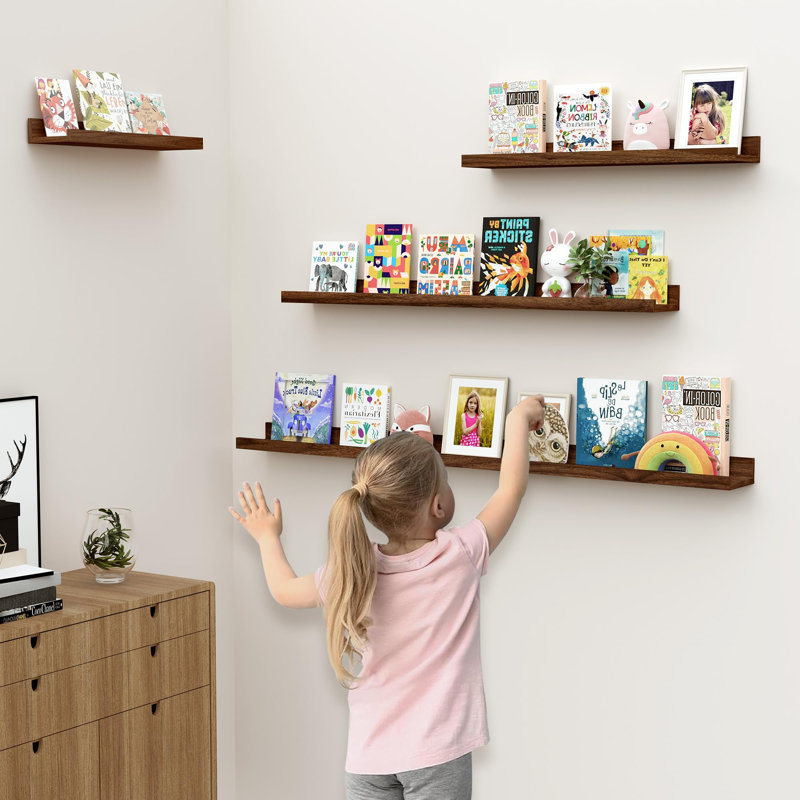 Floating Shelves Set of 2, 40 cm, Walnut