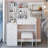 37" Left Vanity Table With Cushioned Stool, Sliding Touch-Control Tri-Color Dimmable LED Mirror, High-Capacity Storage, Ideal For Medium Spaces