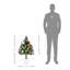 Arbre de Noël artificiel pré-éclairé 2,5 pi avec 2 branches 2,5 pi / 30 po, 70 lumières DEL blanc chaud, baies rouges, pommes de pin, boules, vert
