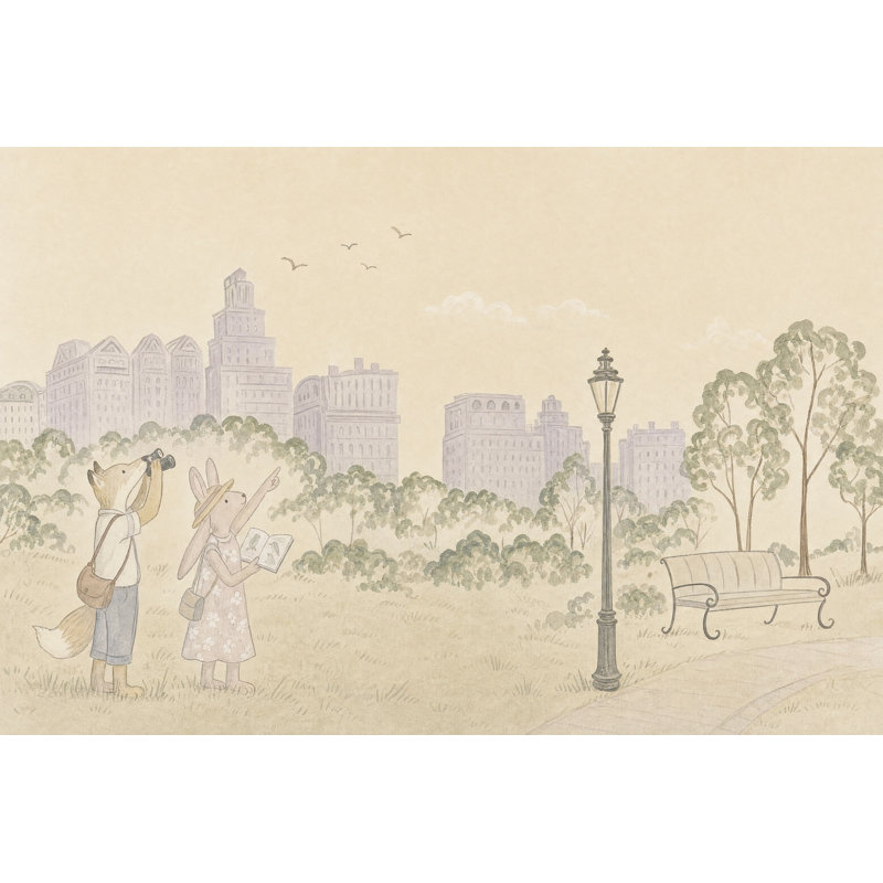 Papier peint City Park, 100 po x 96 po, Texturé non collé