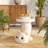 Modern Cat Side Table Floor Resin Figurine With White Tray End Table Nightstand For Living Room, Bedroom, Playroom, Kid's Room