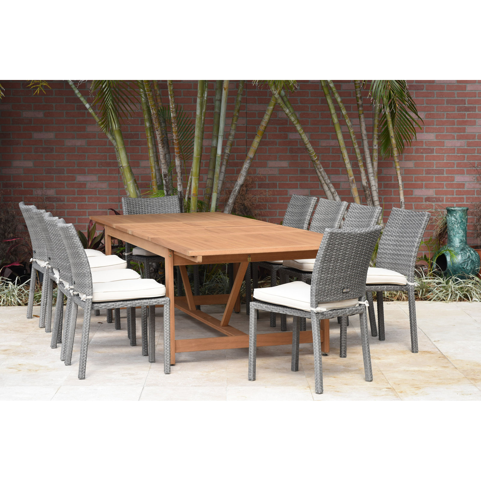 Anautica 119" Eucalyptus Patio Dining Set