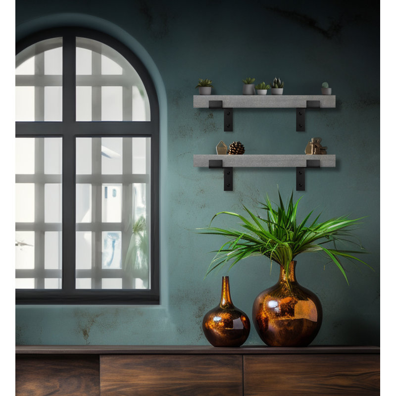Emerald Lee 2 Piece Poplar Bracket Shelf, 2" H x 18" W x 6" D
