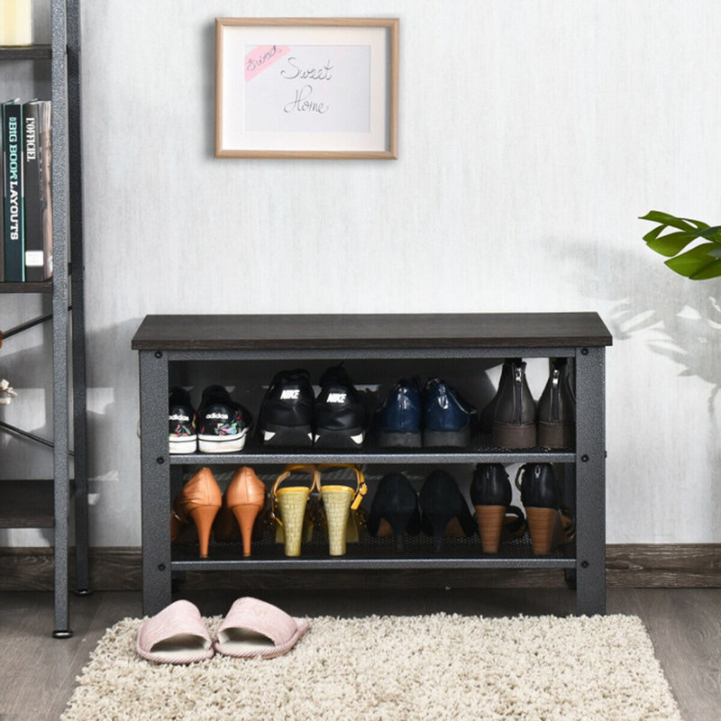 8 Pair Shoe Rack, Brown