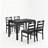 5-Piece Counter Height Dining Table Sets, Space-Saving Solid Wood Kitchen Dining Sets With Faux Marble Table & 4 Slat Back Linen Upholstered Chairs-63235338