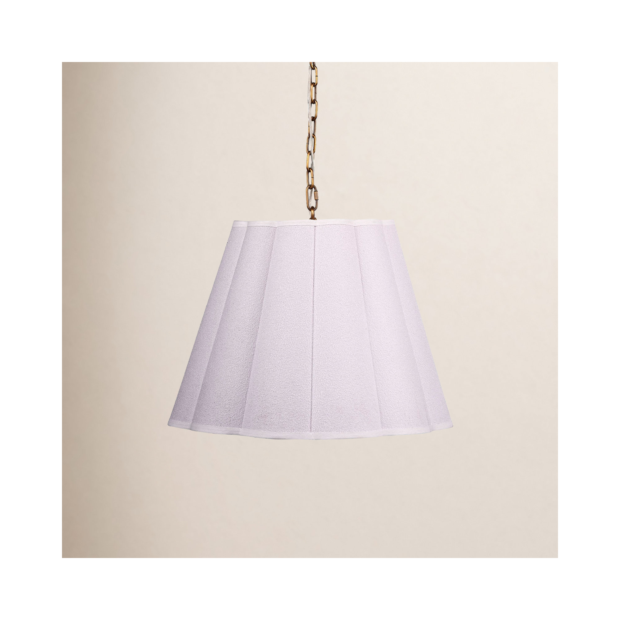 Alala 1-Light Pendant, Boucle Linen, White