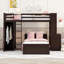 Lit mezzanine avec lit autonome, tablettes, bureau et garde-robe-180582940-180582941
