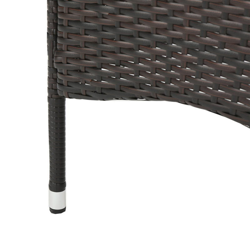 Clementine Outdoor Multibrown PE Wicker Dining Chairs  Set Of 2