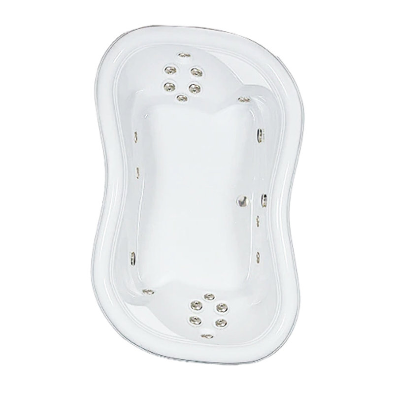 Baignoire tourbillon encastrée en acrylique avec drain central L 78 po x l 52 po en blanc