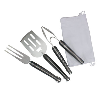Folding Barbeque 3-Piece Grilling Tool Set