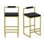 Tabourets de bar rembourrés en velours avec repose-pieds et dossier Modern (ensemble de 2 pièces)-1695186635-1695186636