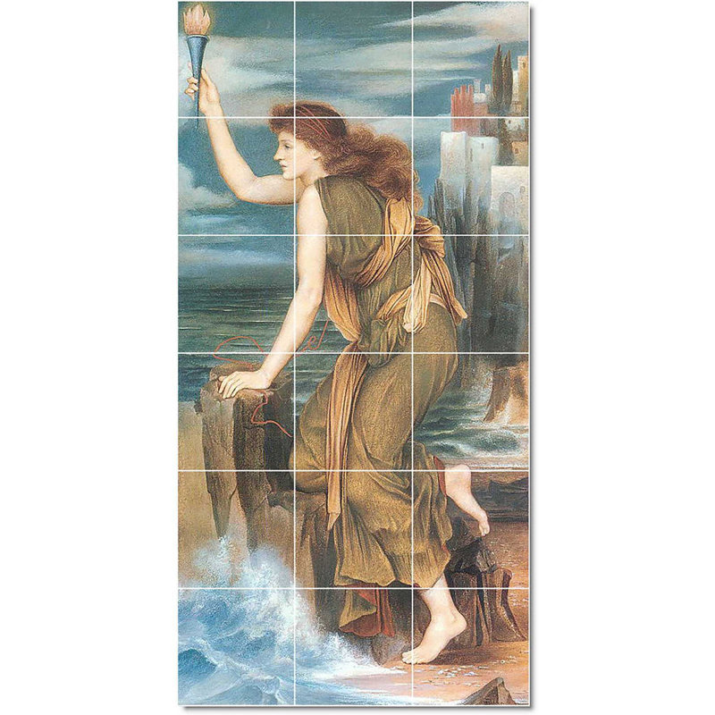 Carreau de céramique décorative 36 po x 72 po 12 po x 12 po, Femme Evelyn De Morgan W22291
