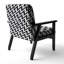 Fauteuil d'appoint rembourré à motif à chevrons rétro noir rétro