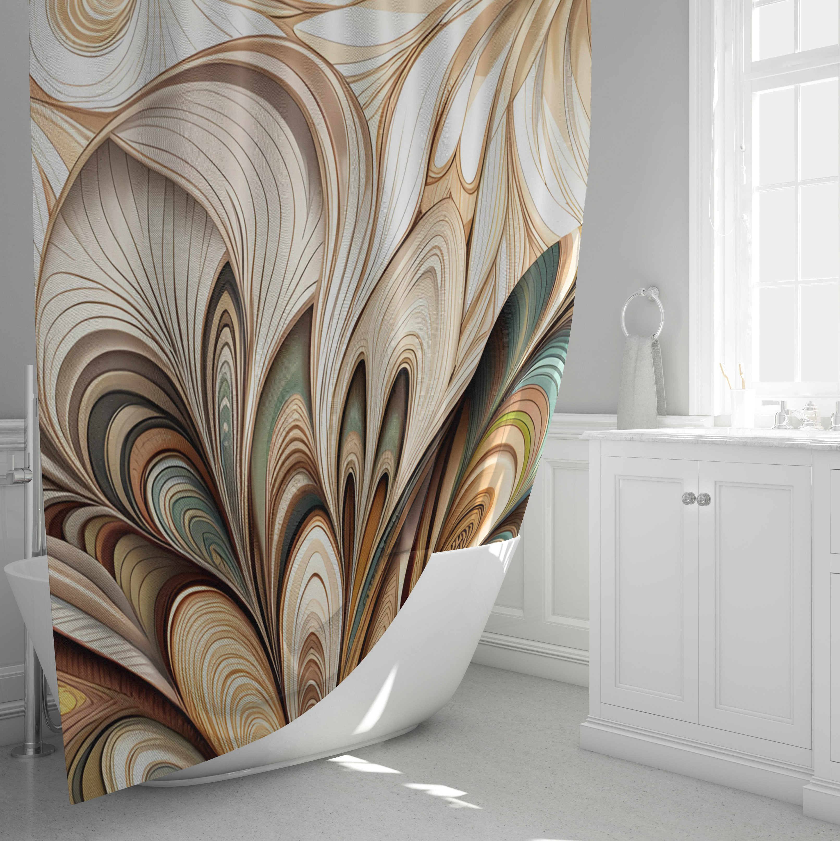 Bayou Breeze Armenda Abstract Shower Curtain Wayfair