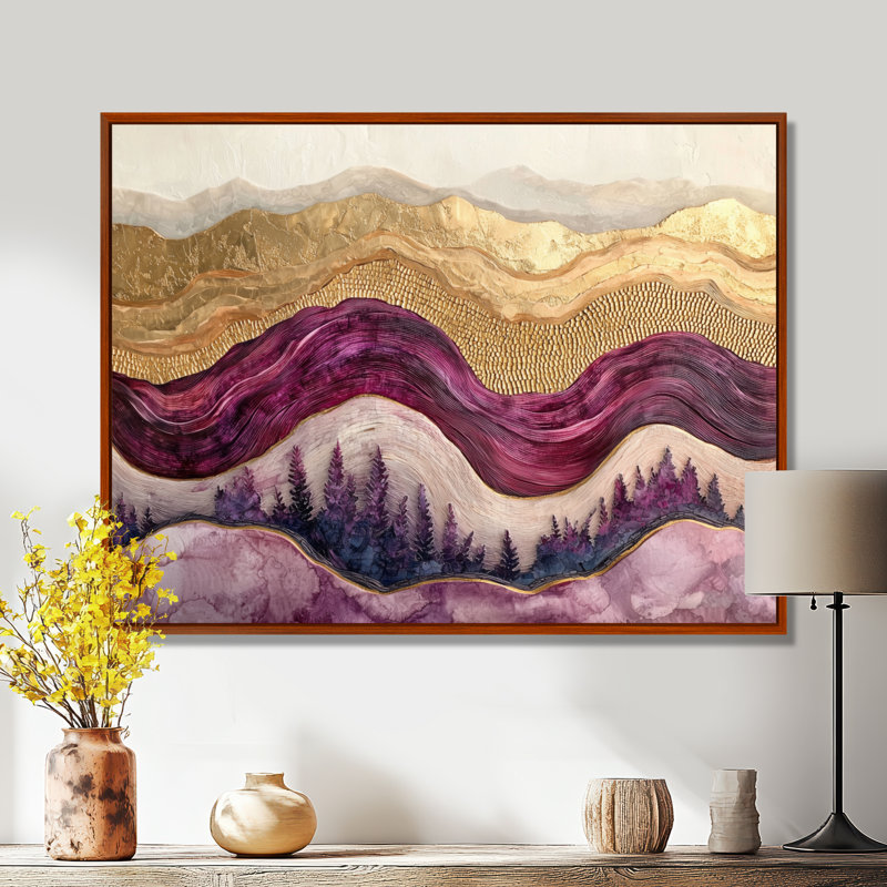 Demar - Vineyard Wall Art, 30" H x 40" W, Brown, Floater Framed Print