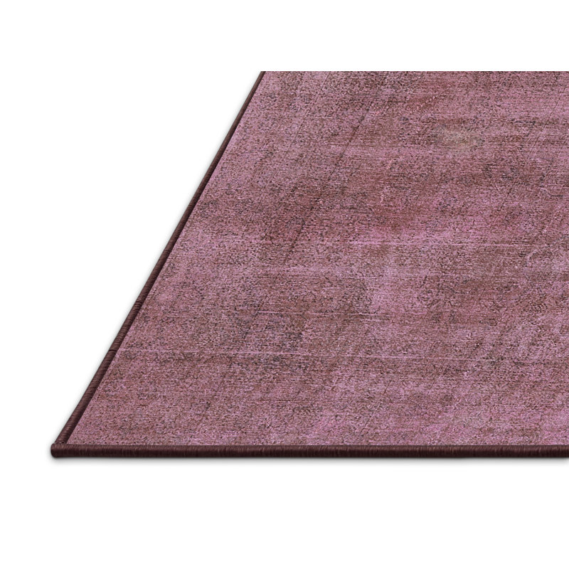 Tapis rose à motif abstrait Rupelmonde, Rectangle 7' x 10'