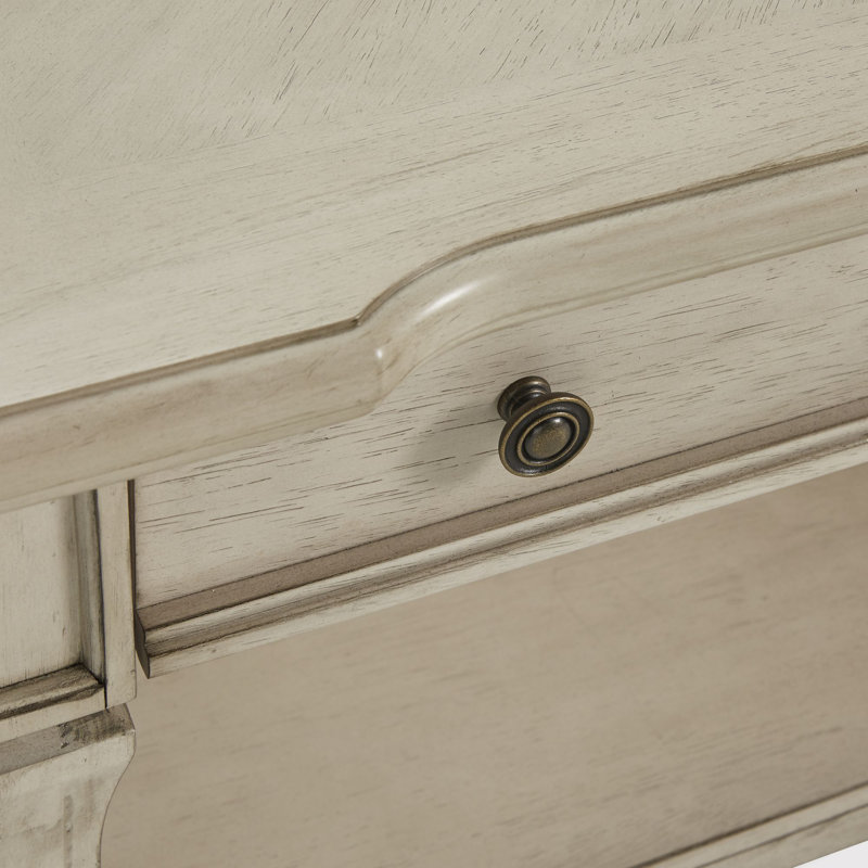 Table basse à 4 pieds avec rangement Django, Blanc antique