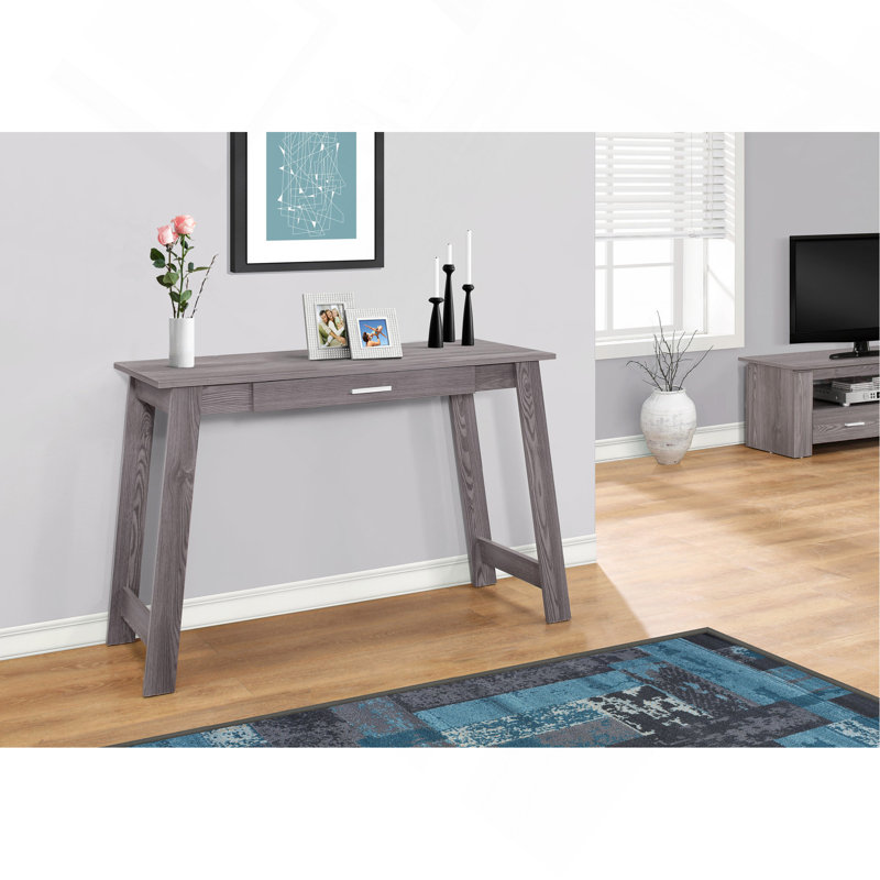 Bureau d'ordinateur, bureau personnel, ordinateur portable, tiroirs de rangement, bureau, stratifié gris, contemporain, Gris