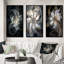 «Blossoming White Fractal Flower II», 3 pièces sur toile-2109519804-2109519807