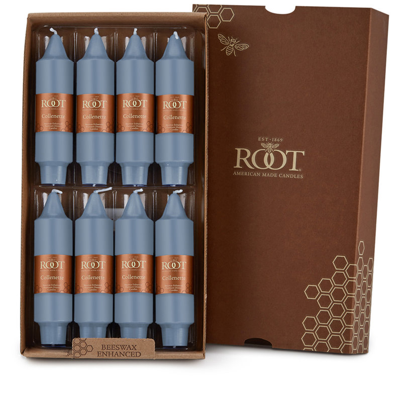 Bougie lisse sans parfum Collenette, H 5 po x l 1,25 po x P 1,25 po, Bleu de Williamsburg