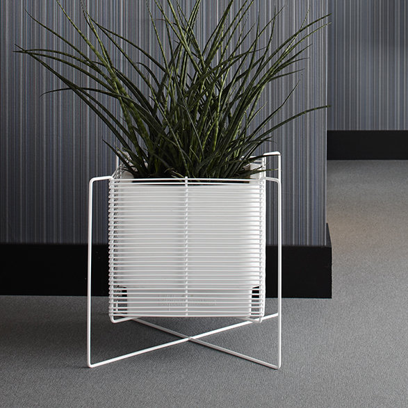 Metal Planter Box, 45cm H x 45cm W x 45cm D, White
