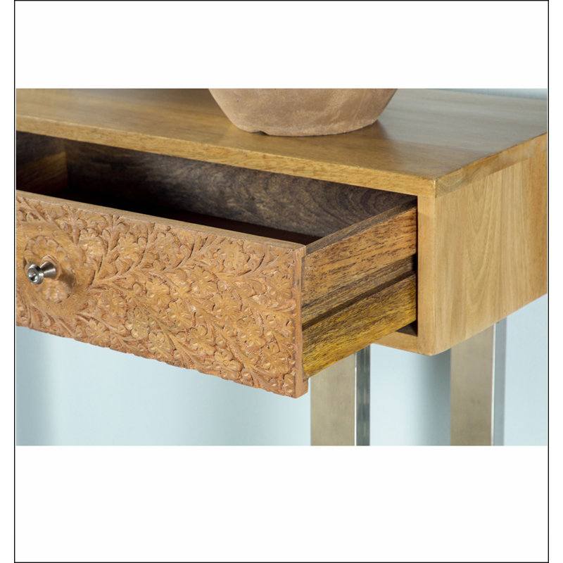 Harmony Natural and Silver 2-Drawer Console Table