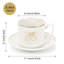 Tasse à thé en céramique 3,5 oz avec rebord doré et soucoupe (blanc) 3,5 oz