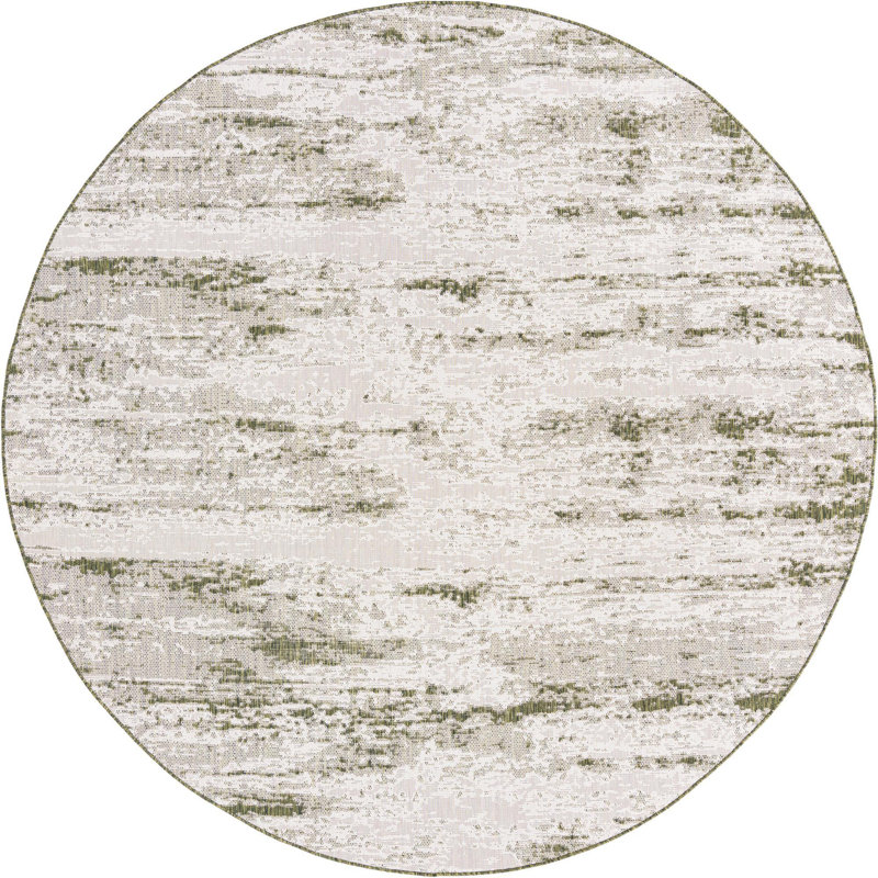 Green Cartago Indoor/Outdoor Modern Rug, Round 10'