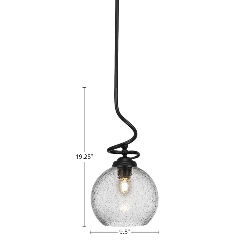 Luminaire suspendu Capri Capri, Noir mat, H 19,25 po x l 9,5 po x P 9,5 po