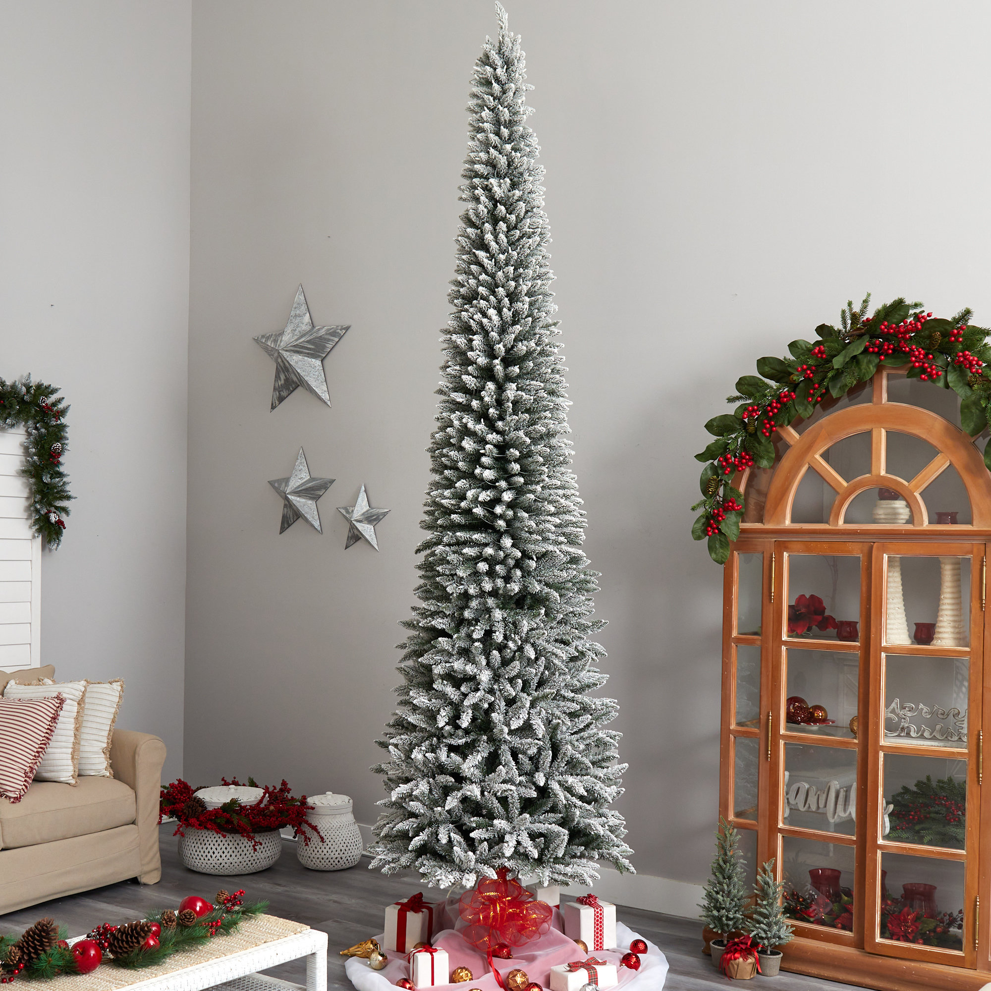 Lighted Artificial Spruce Christmas Tree, 12' H