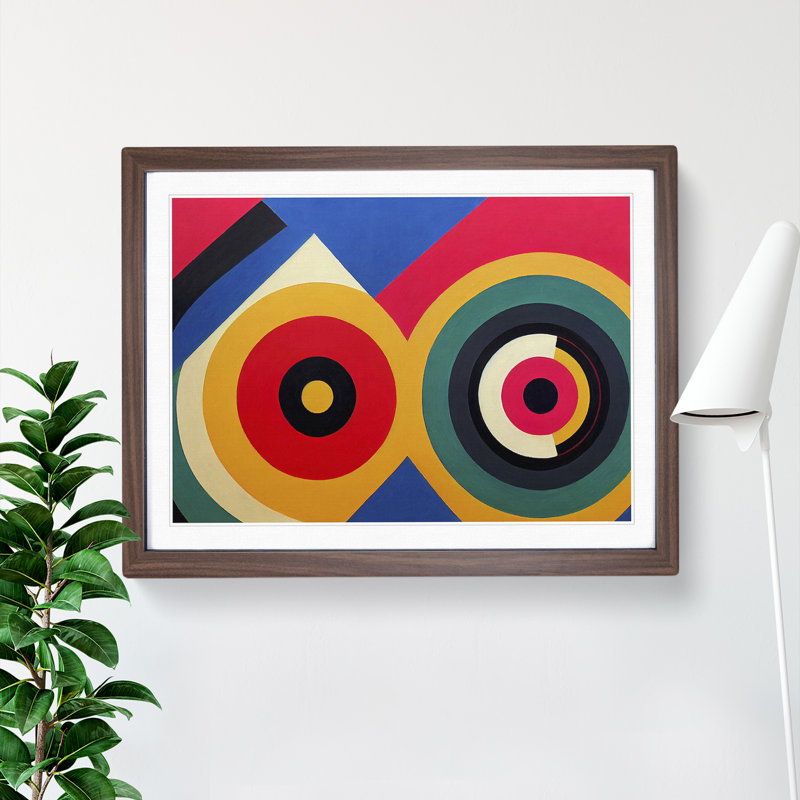 XH1022-9462X Unique Modern Abstract Art - Single Picture Frame Painting, 46cm H x 64cm W x 2cm D, Walnut